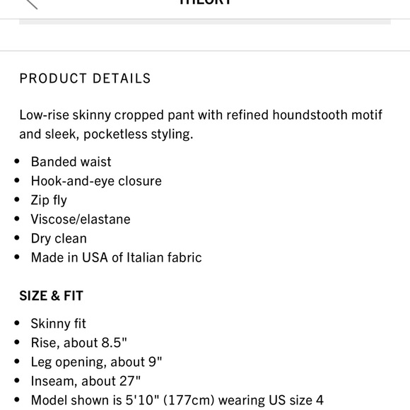 Theory Houndstooth Skinny Cropped Pants - Picture 8 of 8